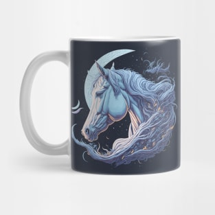 White Horse At Night Time Mug